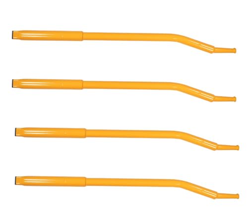 Image of Mytee Products (4 Pack) 34 inch Combination Winch Bar for Flatbed Trailer - Yellow Coated Steel Flatbed Winch Bar with Non-Slip Handle & Slip Resistant Tip for Secure Operation