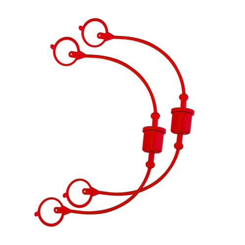 Image of Hydraulic Coupler Dust Cap, Male Dust Cap and Female Plug Cover with Retention Ring Keeps Cap Attached to Hose (2 sets ISO-A 3 /8 inch)