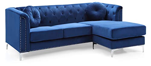 Glory Furniture Pompano Sofa Sectional, Navy Blue. Living Room Furniture, 31  H x 70  W x 58  D