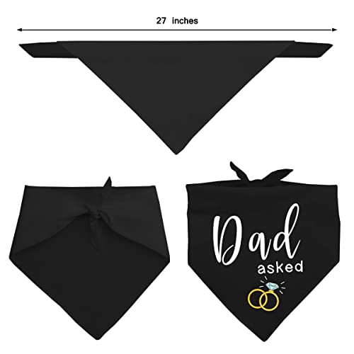 Tillfuru Dad Asked And Mom Said Yes Dog Bandana, Wedding Engagement Photos Bridal Shower Gift Pet Bandanas, 2 Pcs(Black And White) #TOP2