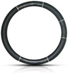 High Performance Steering Wheel Cover Black with Silver Lines