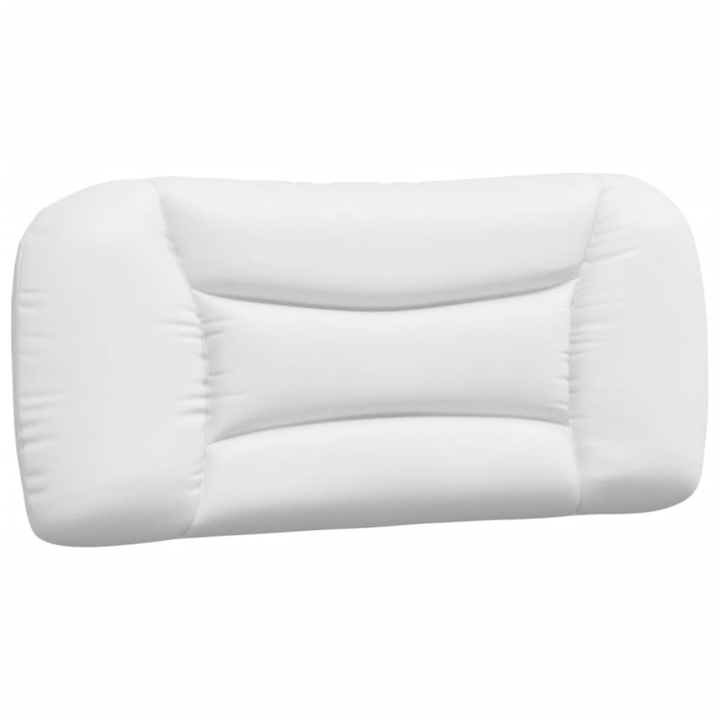 vidaXL Cabecero de Cama Acolchado Cuero sintético Blanco 90 cm