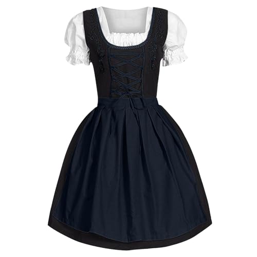 Vestido tirolés alemán elegante a cuadros para celebrar el Oktoberfest y fiestas temáticas