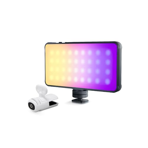 Image of DIGITEK (LED-D12W ML RGB) Portable 12W Multi Color LED Video Light, 21 Lighting Effects, 2000mAh Rechargeable Battery, Adjust Brightness & Color Temp 2500K-9900K, OLED Screen, For Photo & Videography
