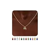 Turandoss August Birthstone Cross Necklaces for Women - Dainty 14K-Gold-Plated Cross Created Peridot Birthstone Necklace, Girls Gifts For 6 7 8 9 10 11 12 13 14 15 16 Years Old Birthday Jewelry