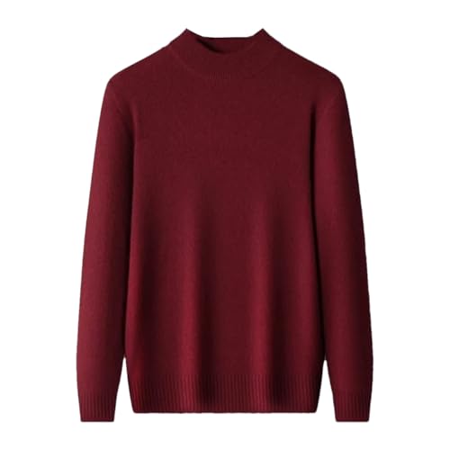 Men's Wool Sweater Half High Collar Autumn Spring Pullover Knitted Warm Tops