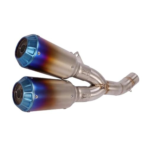 Silencieux d'échappement moto double bleu avec DB Killer pour Ducati Scrambler 800 Monster 797