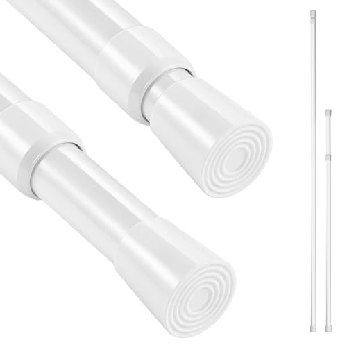 Youyijia Curtain Poles, Extendable Curtain Poles, 103-190cm Net Curtain Rod, Shower Curtain Pole, Extendable No Drill Adjustable Tension Rod Telescopic Voile Tension Pole Shower Rail Curtain Pole