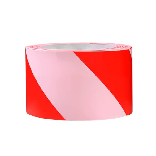 TopSoon Red White Stripes Barricade Tape 2.8-Inch by 660-Feet Roll Non-Adhesive Caution Tape Safety Barrier Tape Construction Tape Waterproof Flagging Tape