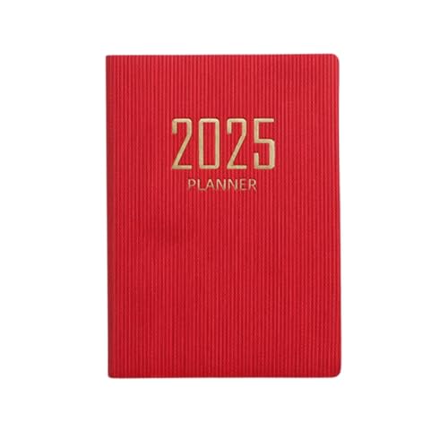 Agenda 2025 hebdomadaire et mensuel rouge format A7 pour bureau et fournitures scolaires
