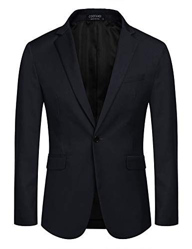 COOFANDY Mens Fashion Blazer Sports Coat Slim Fit Suit Jacket Dress Jackets (Dark Blue XXL)