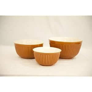 Simsbury Tan Mixing Bowls, 3 PCS Set