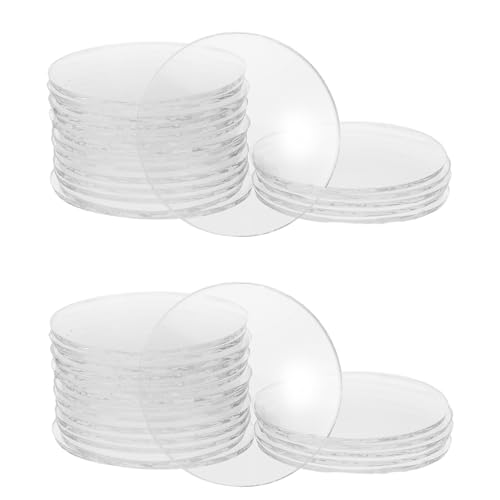 BIUDECO 50 Coperture in Vetro Trasparente per Faretti da 3 Cm, Lente di Ricambio Resistente Agli Urti per Plafoniere da Incasso da Ufficio e Casa