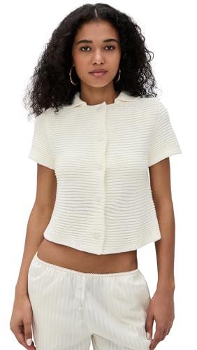 Women's Ribbed Knit Button Tee