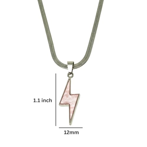 Image of THE MEN THING STORM EDGE - Silver & Pink 12mm Titanium Steel Pendant with 22inch Chain for Men & Boys with adjustable cable chain