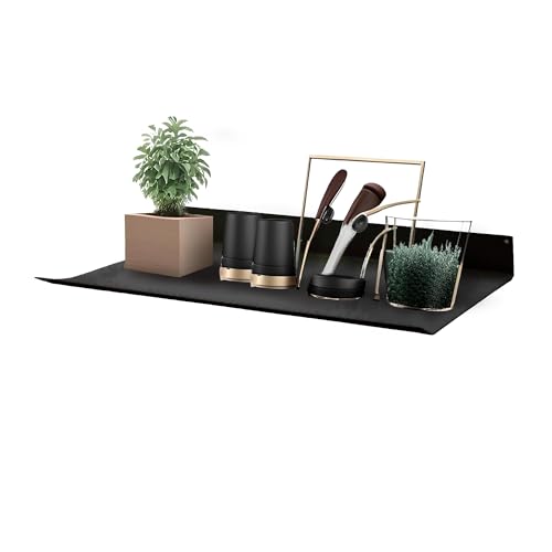 Image of Spillbox Metal Floating Shelf | Wall Mounted Shelf | Invisible Mounting|Decorative Shelf|Living Room|Kitchen Organizer|Stand|Holder for Wi-fi Camera Multipurpose(Black, Small)
