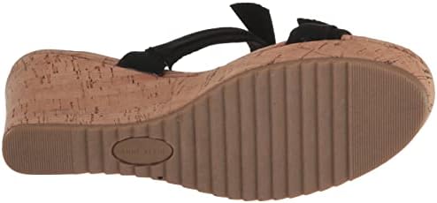 Anne Klein Women's Whisper Wedge Sandal, Black, 5.5 | Image 3
