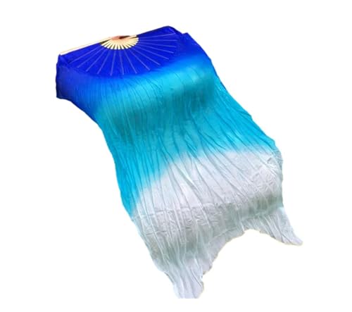 Éventail de danse du ventre en soie véritable voile long fait main pour danseuse