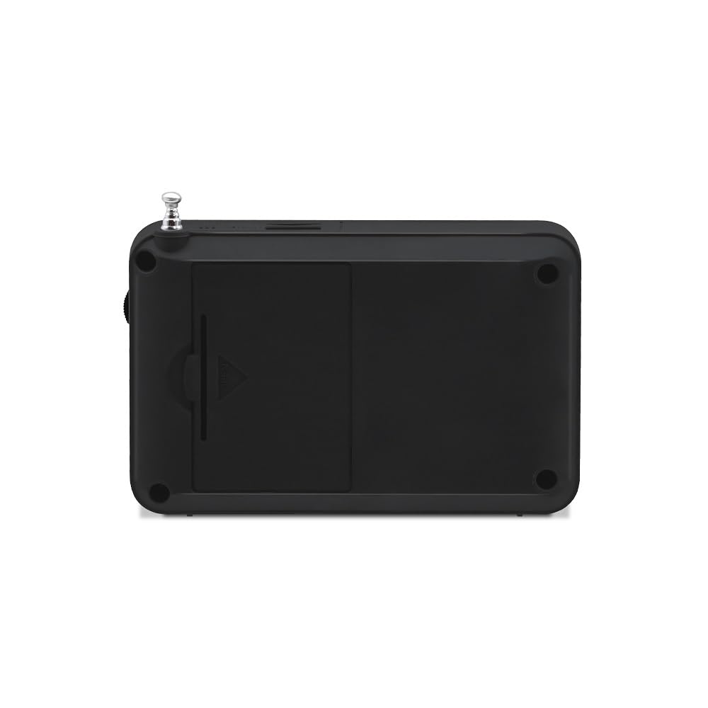 mooov 477203 Petite Radio Portable FM avec Batterie Rechargeable - Poste Transistor Radio Réception FM, Port USB, Lecteur Carte Micro SD - Noir / Bleu
