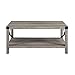 Walker Edison Sedalia Modern Farmhouse Metal X Coffee Table, 40 Inch, Grey Wash