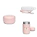 Suavinex, Baby Geschirrset, Kindergeschirr für unterwegs. Enthält: Baby-Thermosflasche für Brei 400ml + Bento Lunchbox + Set Löffel mit Löffelhalter und Lätzchenhalter. Hygge, Rosa