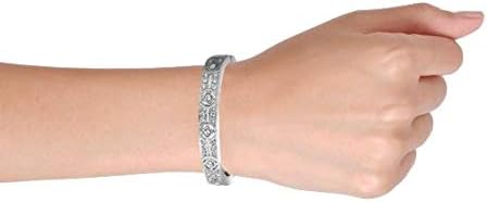 Miniatura 6 de Bling Jewelry Pulsera clásica de moda para novia, con circonita cúbica AAA, corte princesa, circonita cúbica, apilable, para mujer, baile