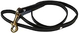 Signature K9 Standard Leather Leash, 3-Feet x 1/2-Inch, Black