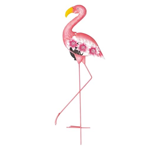 WERKA PRO Flamant Rose Solaire avec 3 LED Blanches, Éclairage Économique et Durable, Résistant aux Intempéries, Décoration Élégante pour Jardin ou Balcon, Taille 20 cm x 6 cm x 55,5 cm, Couleur Rose.