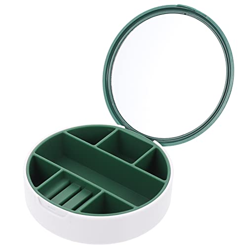 Ipetboom Boîte à Bijoux de Voyage Mini Organisateur de Voyage Portable Étui Miroir Petites Boîtes de Rangement pour Bagues Boucles D'oreilles Colliers Bracelets Cover