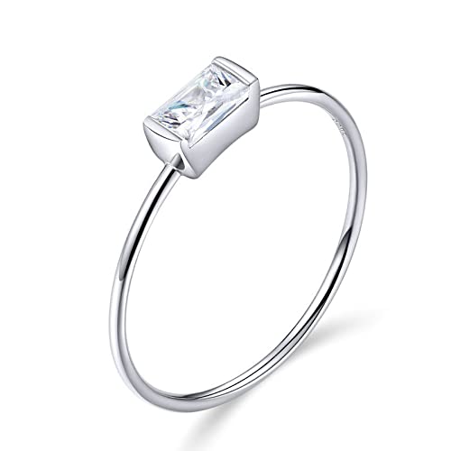 Bague de mariage en argent 925 avec fins cristaux de zircon pavés pour femme