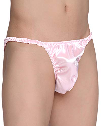 Satini Men's Underwear Satin Tanga Bikini Briefs Panties (Baby Pink, XL) - Image 3