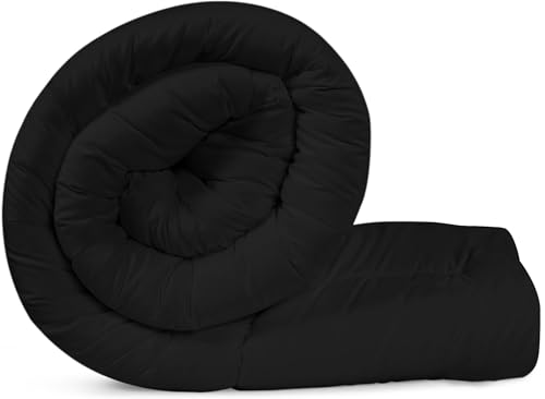 Utopia Bedding Duvet 200 x 220 cm, 370 GSM Warm Duvet, White Blanket with Corner Tabs (Black)