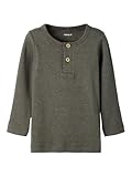NAME IT Jungen Nmmkab Ls Top Noos Langarm Shirt, Dusty Olive/Detail:melange, 110