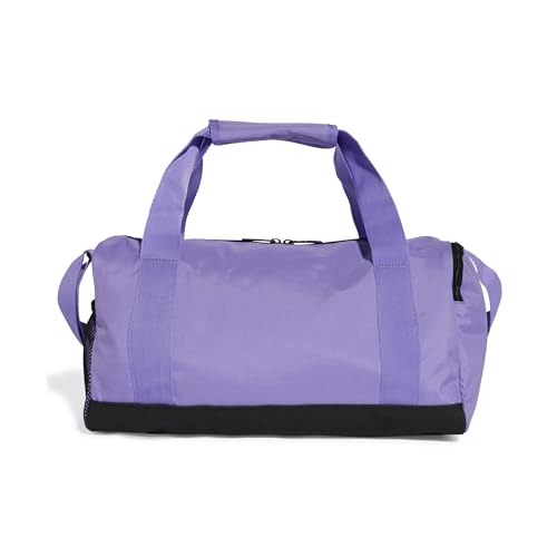 Image of adidas Essentials Linear Duffel Bag, Purple Fusion /White, XS