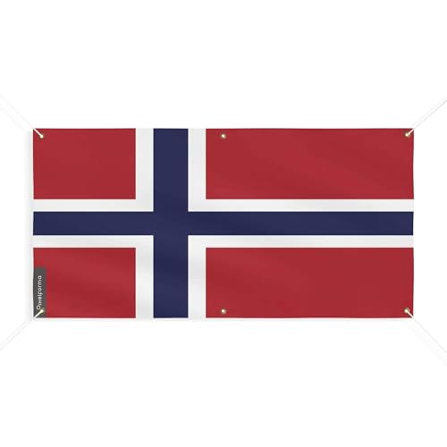 Drapeau du Svalbard et de Jan Mayen 190x380cm résistant au vent fort