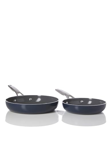Image of Calphalon® Premier Ceramic Nonstick 8" and 10" Frying Pan Set, Midnight Blue