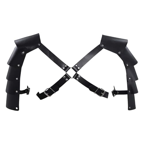 vreplrse Las hombreras de cuero sintético ofrecen gran comodidad y estilo para disfraces y fiestas. Son resistentes y cuentan con doble capa de protección para los hombros.