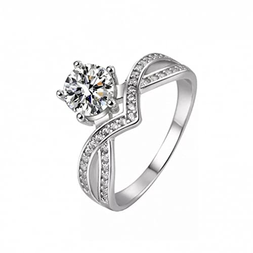 Bague moissanite pour femme diamant S925 bijoux argentés de 6.5MM