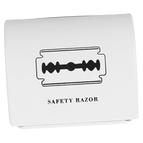 Alipis Estuche Metálico para Eliminación De Afeitadoras 1 Unidad Tamaño Compacto Color Impresión Funcional para Baño y Barbería Almacenamiento Seguro De Cuchillas Usadas