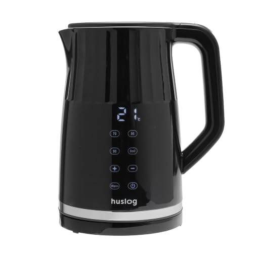 huslog Bouilloire électrique 1,7 l 2200 W avec réglage de la température et panneau tactile – Design rétro, écran LED, 4 programmes, 13 niveaux, Keep...
