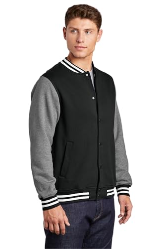 SPORT-TEK Unisex Fleece Letterman Jacket4
