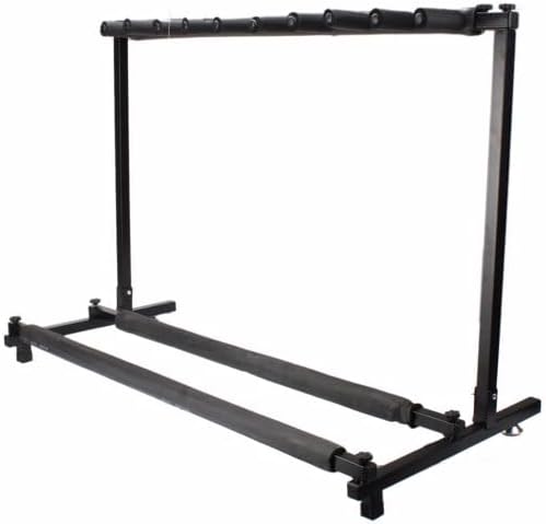 Guitar Stand Rack with Folding Design, Holds up to 7 Electric or Acoustic Guitars, Multiple Guitars Stand,Portable Black Guitar Holder,Black Guitar Display Holder for Guitar & Bass,Studio & Home (9 Holds)