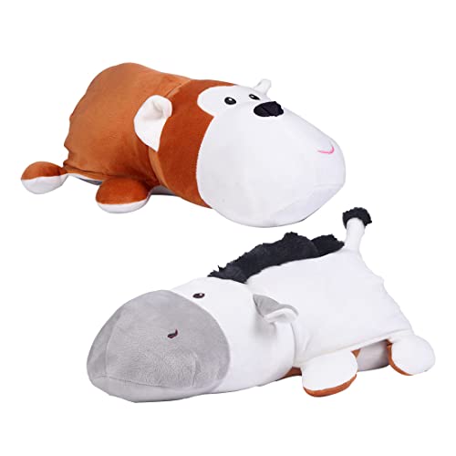 Image of MINISO Reversible Stuffed Animal Doll Plush Toys for Kids 2in1 38CM(Monkey&Zebra)