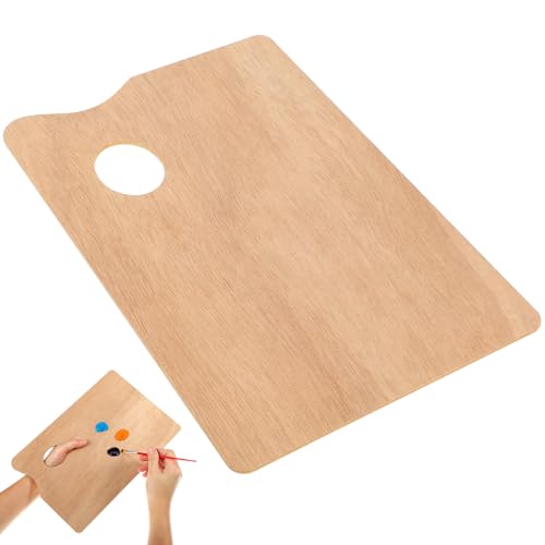 Healifty Paleta de Pintura de Madera Cuadrada con Agujero para el Pulgar para Pintura acrílica de Acuarela al óleo y Gouache
