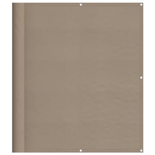vidaXL Balkon Sichtschutz, Balkonbespannung mit Ösen Seil, Wasserfeste Balkonabdeckung, Balkonverkleidung für Balkon Terrasse, 120x1000cm Taupe 100% Polyester-Oxford