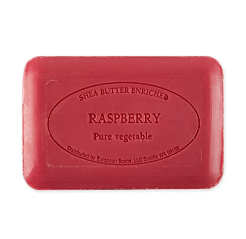 Image of Pre de Provence Artisanal Soap Bar, Enriched with Organic Shea Butter, Natural French Skincare, Quad Milled for Rich Smooth Lather, 8.8 Ounce, Raspberry