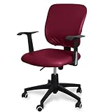 Sunnyway PU Leather Office Chair Cover Waterproof Desk Chair Cover Set Stretchable Elastic Soft Comp