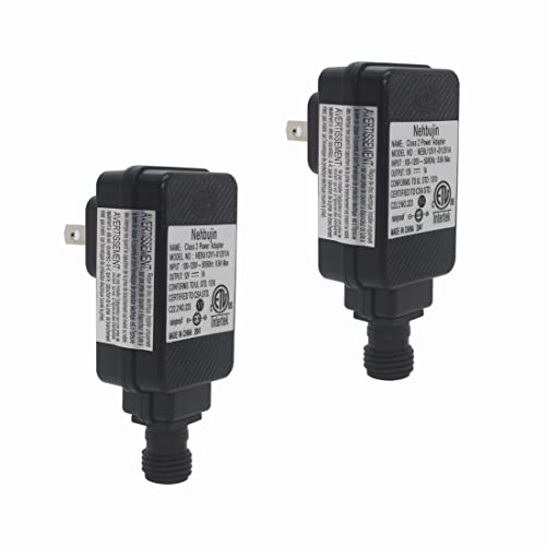 12V Class 2 Power Supply, IP44 LED Transformer Replacement Yard Inflatable Adapter for String Light, Inflatable Decorations (12V-1A 2PCS)