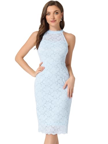 Robe fourreau en dentelle premium Allegra K pour une allure de cocktail raffinée