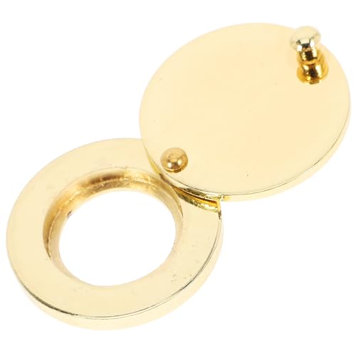 Mikikit 2 piezas Tapa para mirilla de puerta de cobre de 16 mm con protección de privacidad giratoria para seguridad en puerta principal, tapa de mirilla vintage en latón adecuada para hogar y hotel